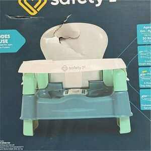 Safety 1st Booster Chair Blue‎ Green Gray Adjustable Tray Dishwasher-Safe